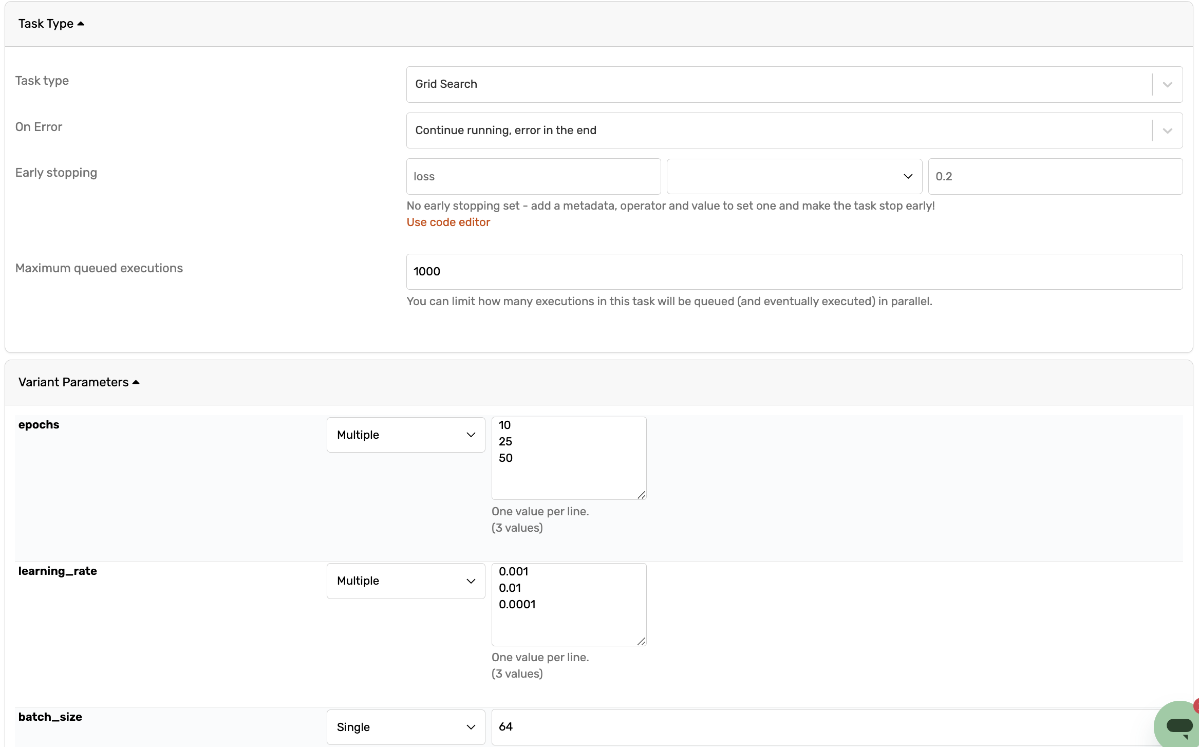 Creating task