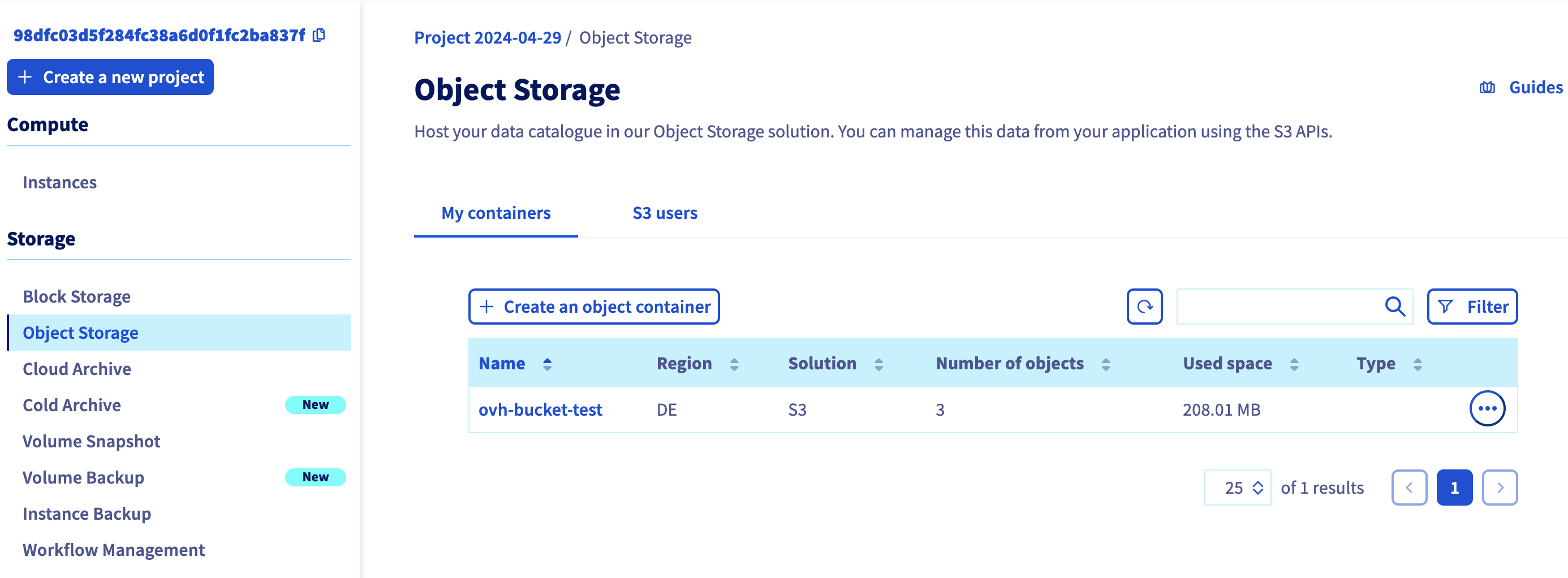 Choose OVH Object Storage