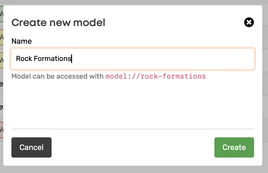 Model modal