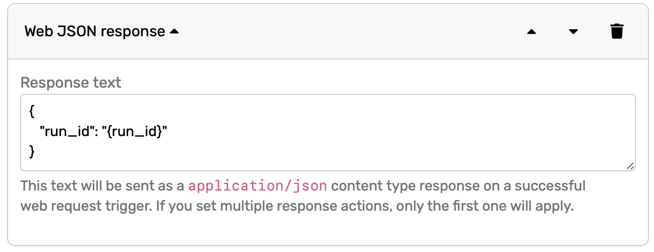 Response JSON Action
